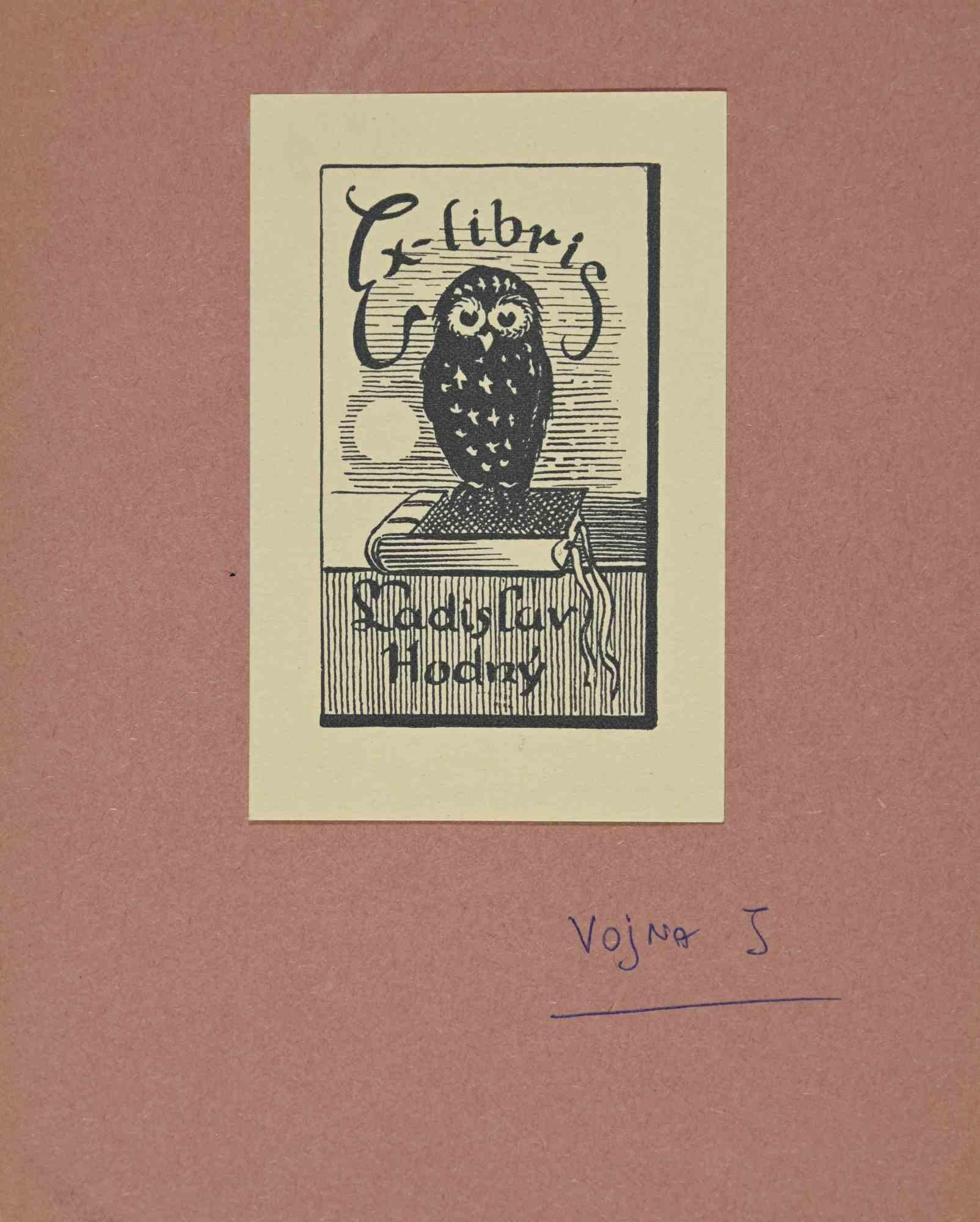 Ex Libris - Ladislav Hodny is an Artwork realized in 1950 s. by the Artist Jaroslav Vojna, from Czech Republic. 

Woodcut B./W. print on ivory paper. Signed on plate on back. The work is glued on colored cardboard.

Total dimensions: 20 x 16.5