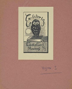 Ex Libris - Ladislav Hodny - Woodcut by Jaroslav Vojna - 1950s