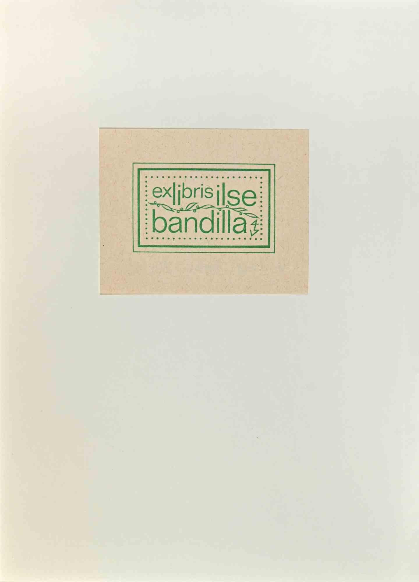   Ex Libris - Bandilla - Woodcut - Mid 20th Century - Art by Unknown