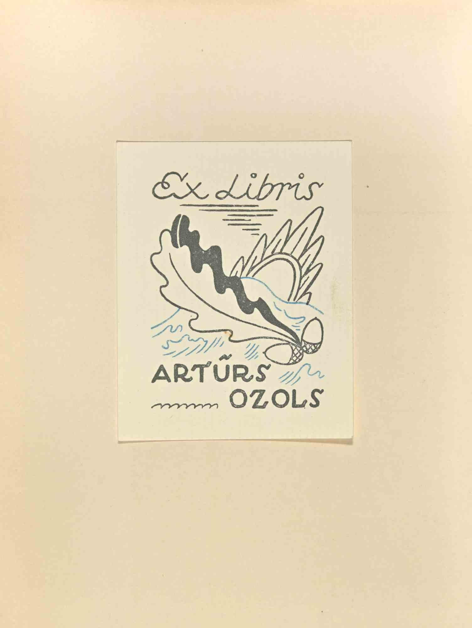 Ex Libris - Arturs Ozols est une œuvre d'art moderne réalisée au milieu du 20e siècle.

Gravure sur bois sur papier. 

L'œuvre est collée sur un carton.

Bonnes conditions.