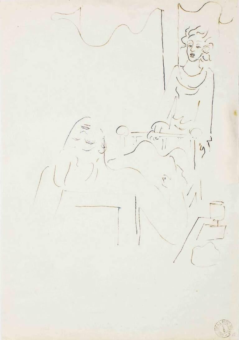 Sketch realized for the book "Les Enfants Terribles".

Unsigned and undated. Matting  included.

Very good conditions.

Ref. Jean Cocteau, Poesia Grafica - Disegni dal 1921 al 1957. 