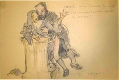 Recois-le Pour Amour du Ciel - Drawing by D. Delapierre - 1940s