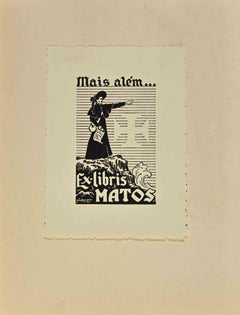  Ex Libris - Matos - Woodcut - Mid 20th Century