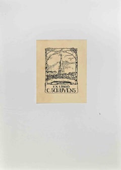  Ex Libris C. Schuvens – Holzschnitt – Mitte des 20. Jahrhunderts