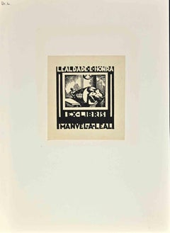  Ex Libris - Lealdade Honra - Holzschnitt - Mitte des 20. Jahrhunderts