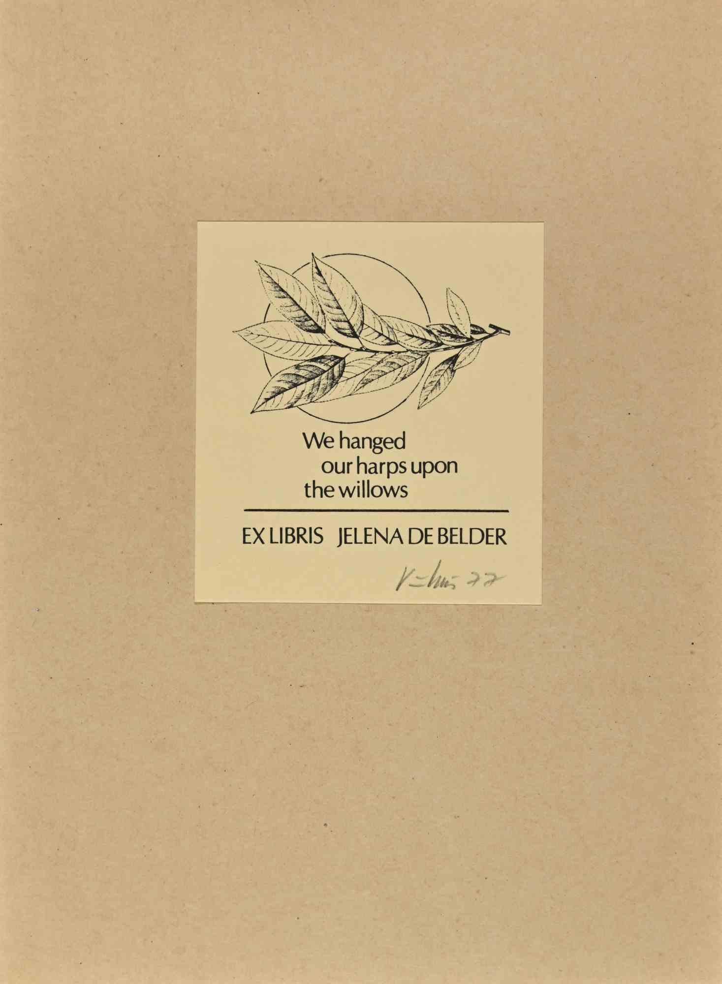  Ex Libris - Jelena De Belder - Holzschnitt - Mitte des 20. Jahrhunderts – Art von Unknown