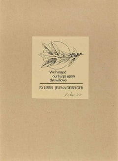  Ex Libris - Jelena De Belder - Woodcut - Mid 20th Century