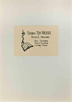 Ex Libris - Almelo Holland - Woodcut - Mid 20th Century