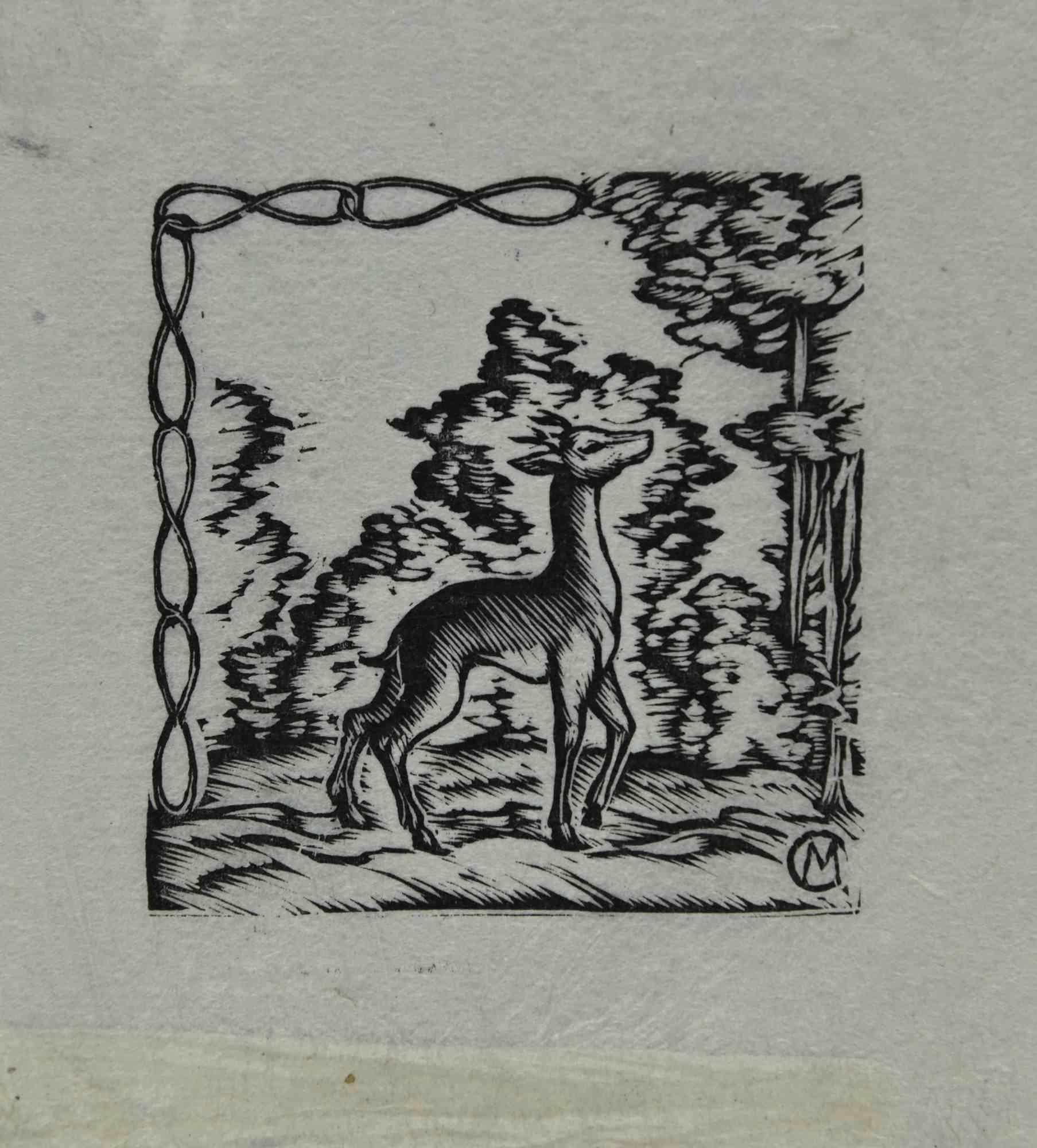 Ex-Libris - Woodcut - Mid 20th Century - Art by Unknown
