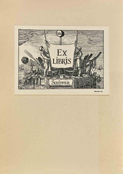  Ex Libris - Cracium - Woodcut - Mid 20th Century