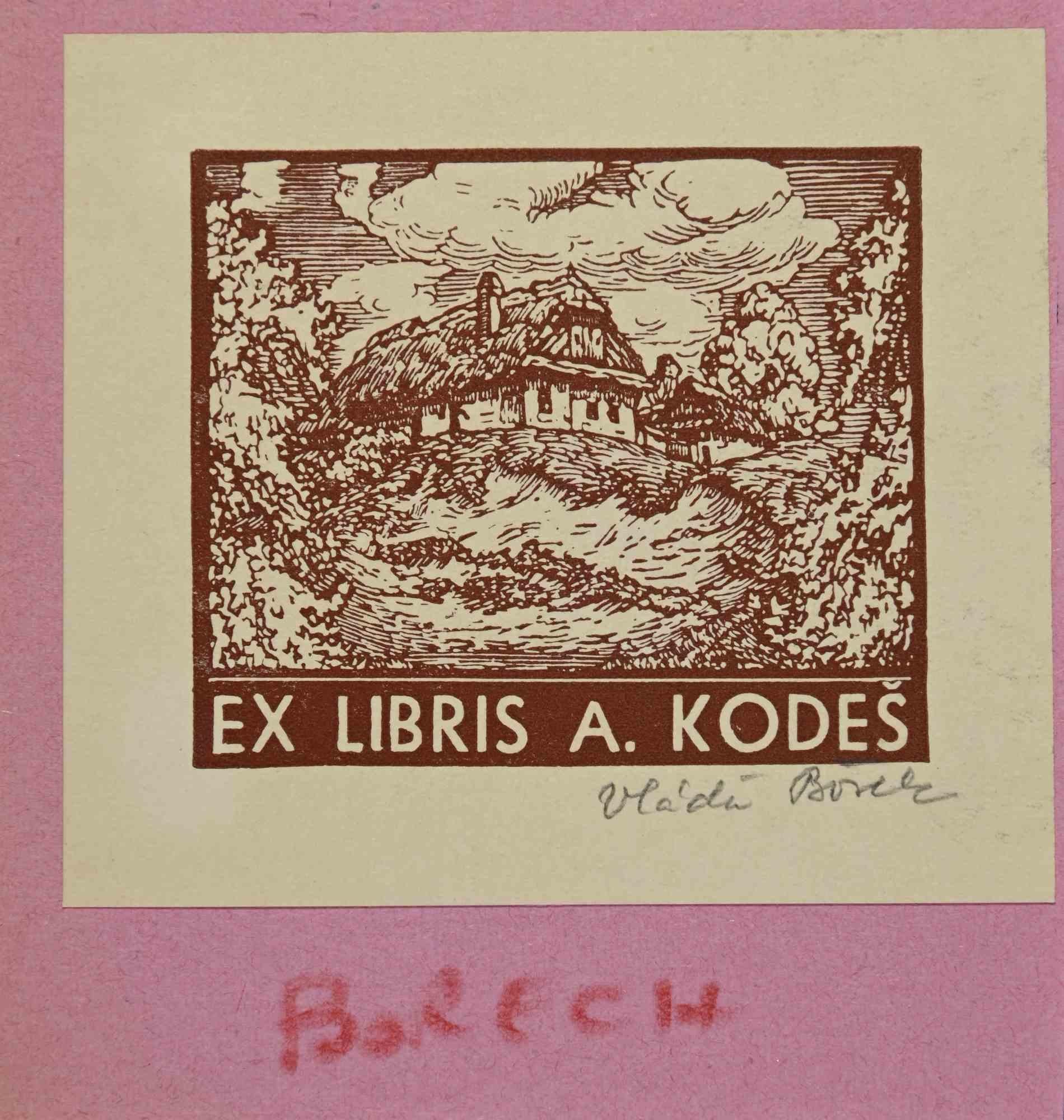 Ex-Libris  - A. Kodes - Woodcut - 1936 - Art by Unknown
