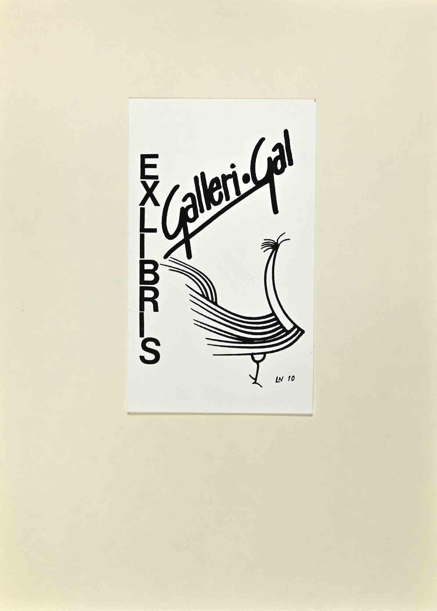 Ex Libris-Galleri Gal – Holzschnitt – Mitte des 20. Jahrhunderts – Art von Unknown