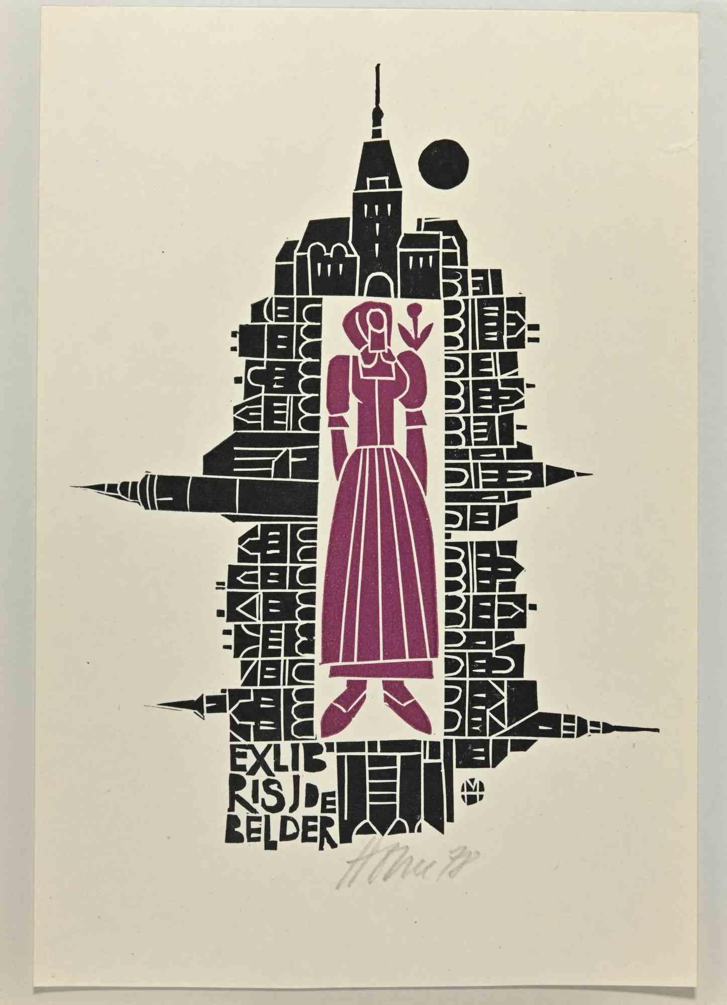  Ex Libris - Woodcut - Mid-20th Century - Art by Unknown