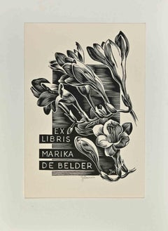  Ex Libris Marika De Belder - Gravure sur bois - Milieu du 20e siècle