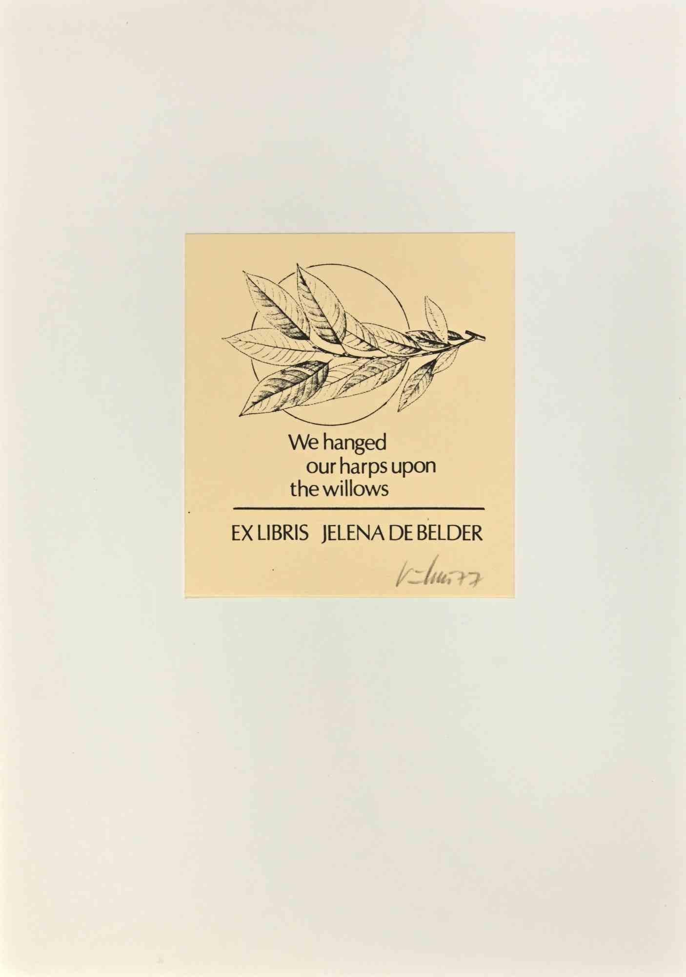  Ex Libris - Jelena De Belder - Woodcut - Mid-20th Century - Art by Unknown