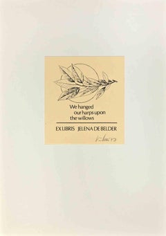 Ex Libris - Jelena De Belder - Woodcut - Mid-20th Century