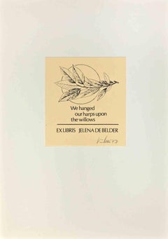  Ex Libris - Jelena De Belder - Woodcut - Mid-20th Century