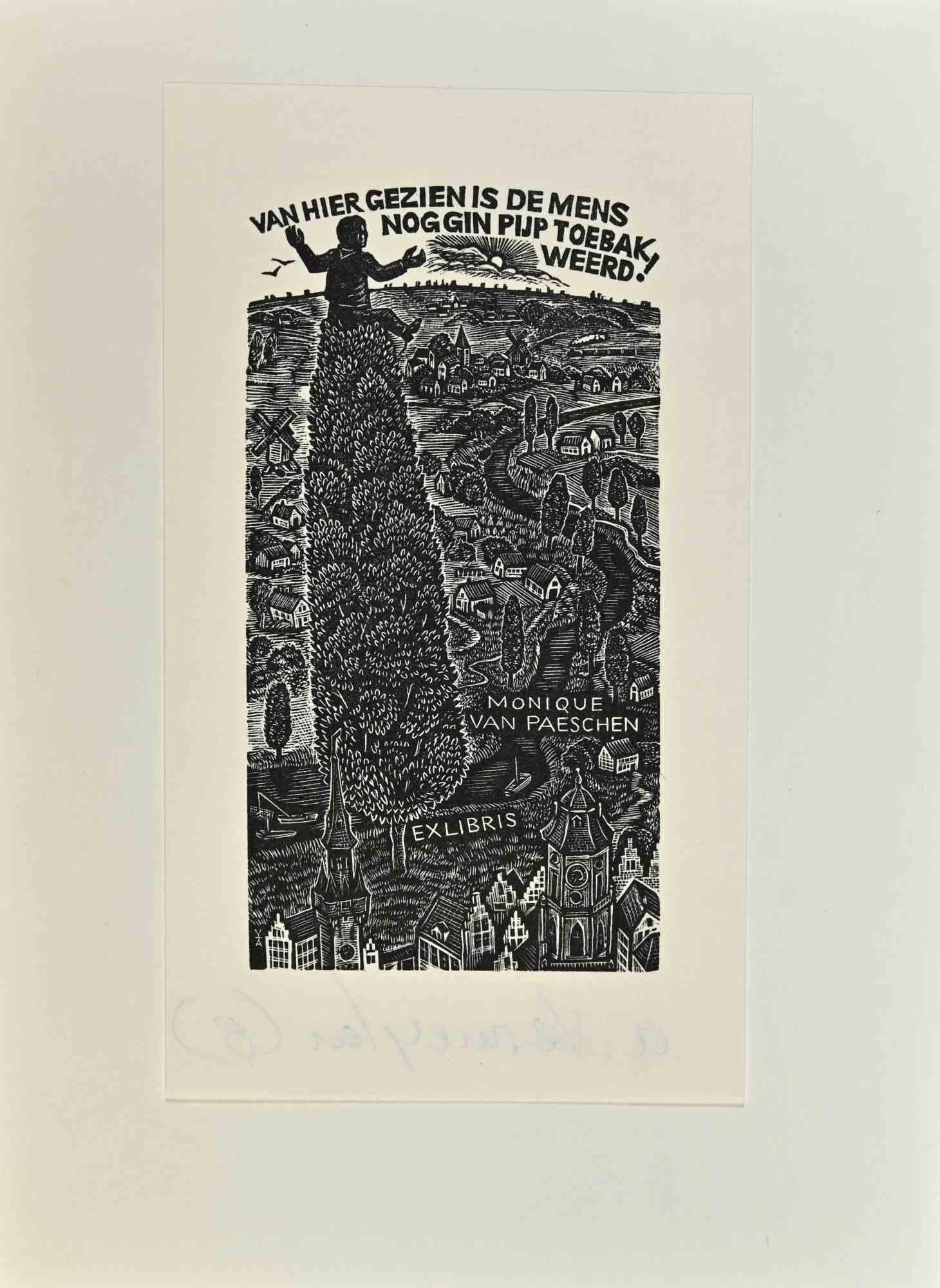  Ex Libris - Woodcut - Mid-20th Century - Art by Unknown