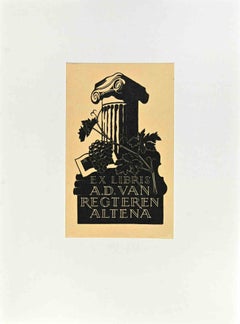 Ex Libris - Regtern Altena - Woodcut - Mid-20th Century