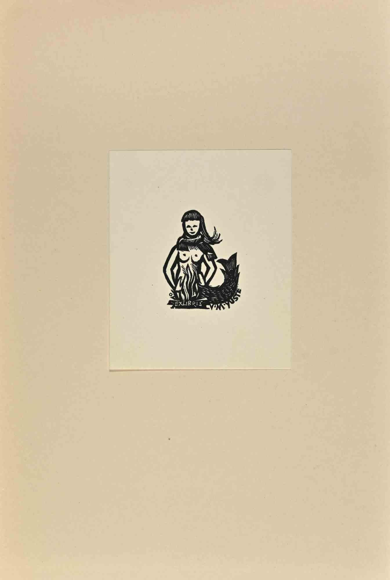  Ex Libris - V. M. Yuste - Holzschnitt - Mitte des 20. Jahrhunderts – Art von Unknown