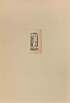  Ex Libris - Lous Ch. Huekamp - Woodcut - Mid-20th Century
