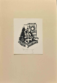  Ex Libris - Maccel Jonckheece - Woodcut - Mid-20th Century