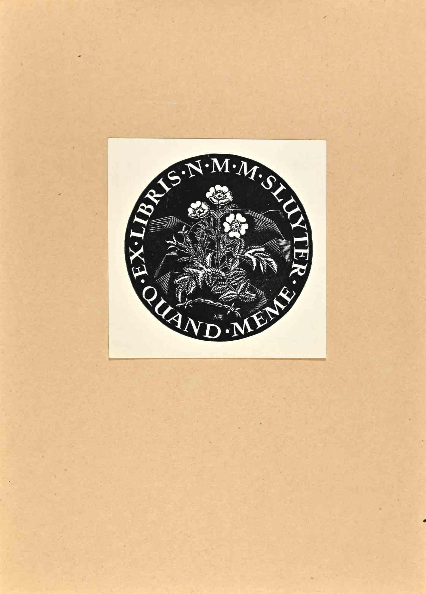  Ex Libris - Sluyter - Holzschnitt - Mitte des 20. Jahrhunderts – Art von Unknown