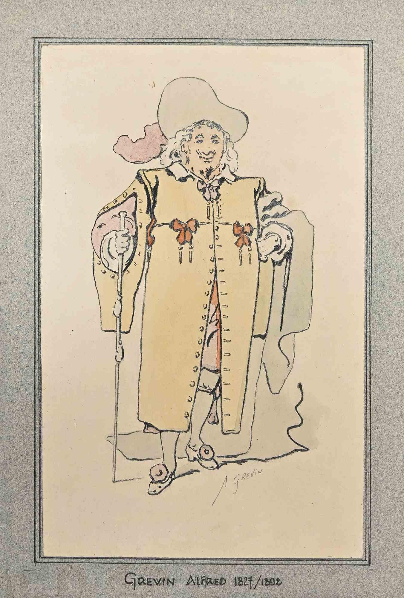 Portrait of Gentleman is a drawing in Pencil, Charcoal, and watercolor realized by Alfred Grévin in the late 19th Century.

Applied on a Passeprtout.

Hand-signed in pencil

In good conditions.