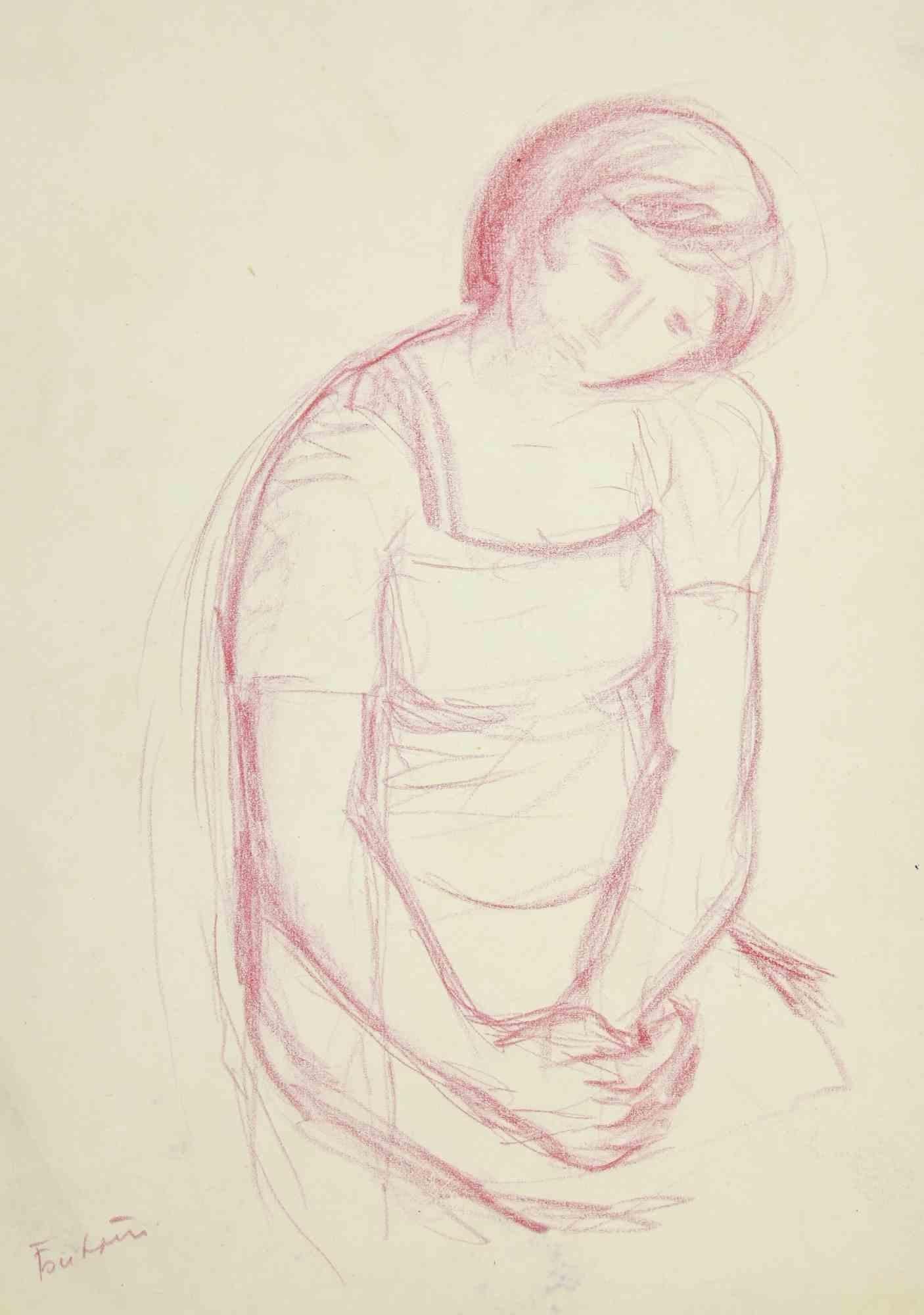 Figure- Drawing  - Mid-20th Century