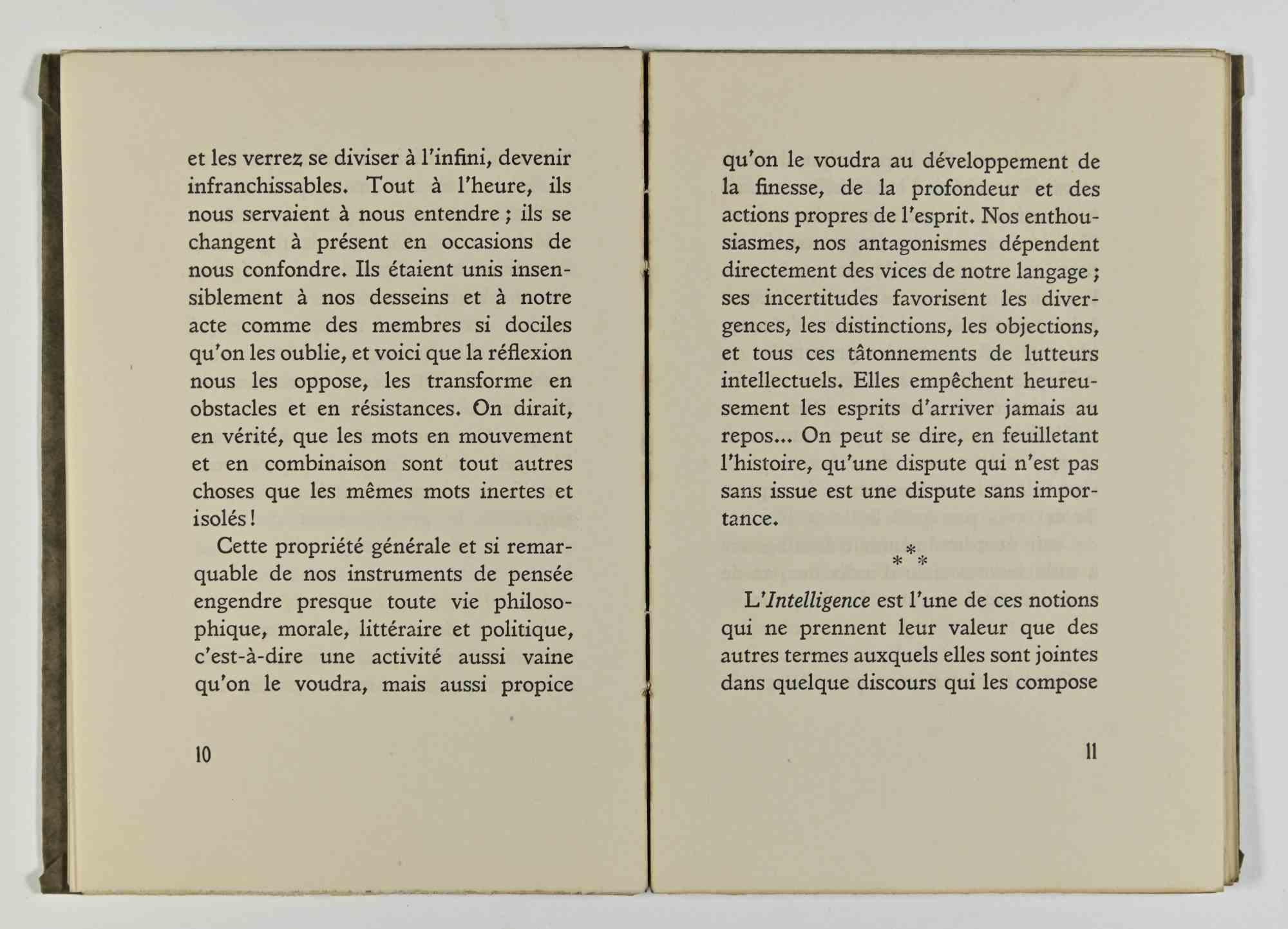 Propos sur L'Intelligence livre écrit par Paul Valery - 1926 - Art de Jacques Villon