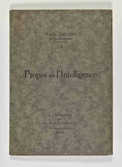 Propos sur L'Intelligence Buch von Paul Valery - 1926
