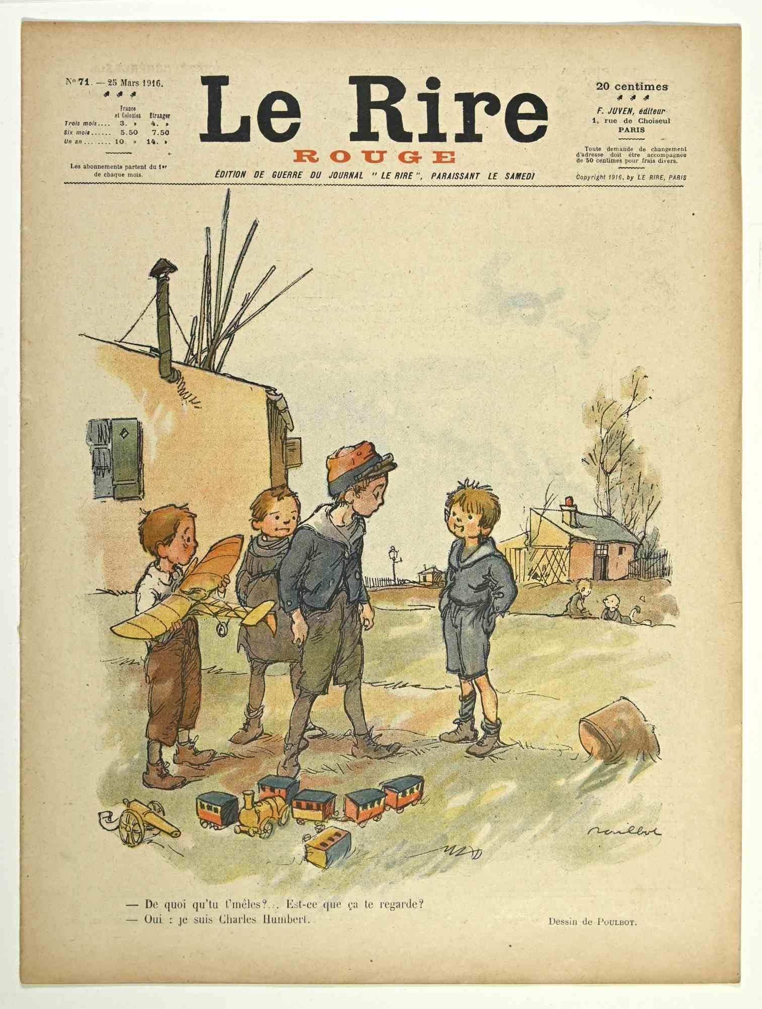 Le Rire - Rouge - alte Comic-Zeitschrift - 1916 – Art von Francisque Poulbot