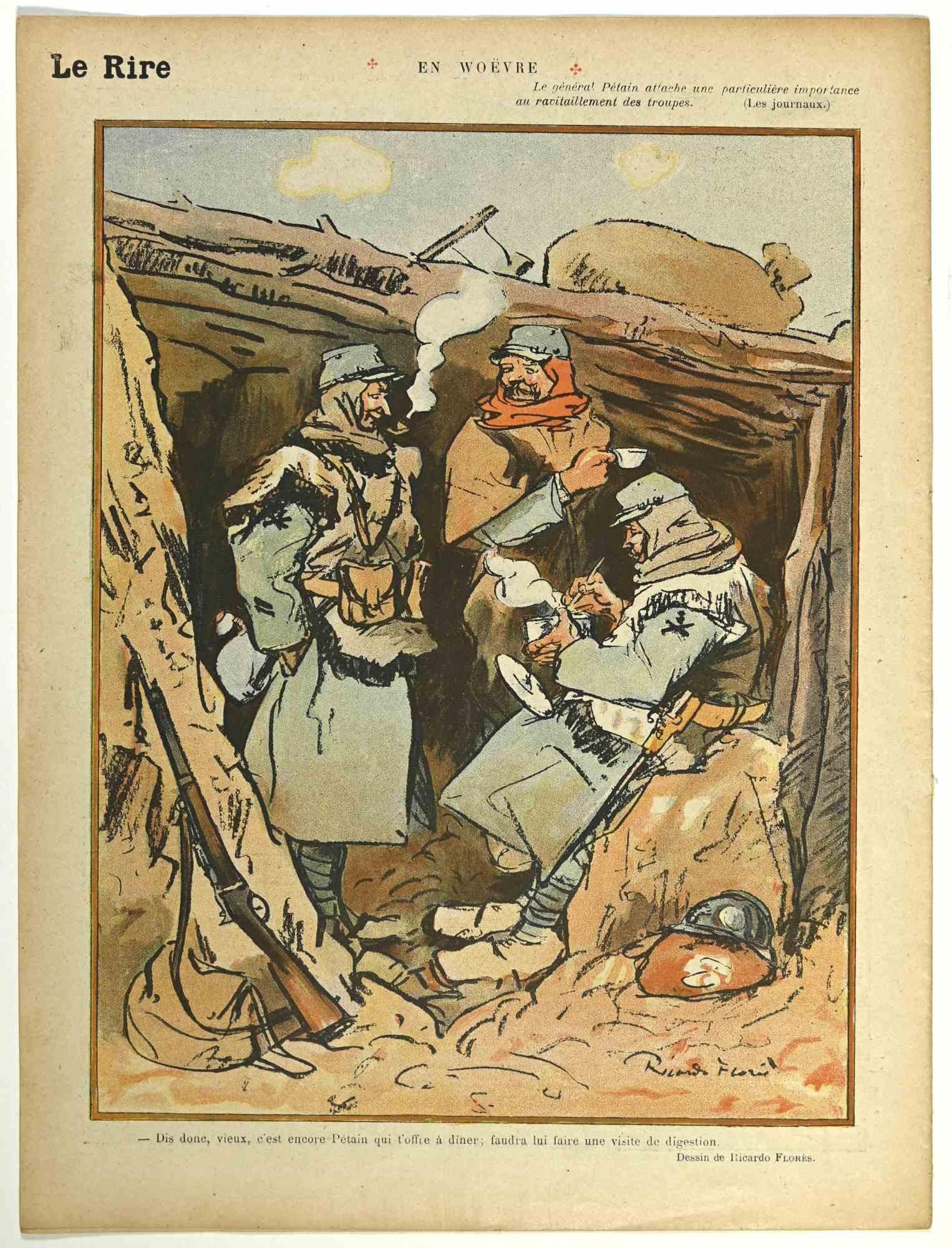 Le Rire - Rouge - alte Comic-Zeitschrift - 1916 (Moderne), Art, von Francisque Poulbot