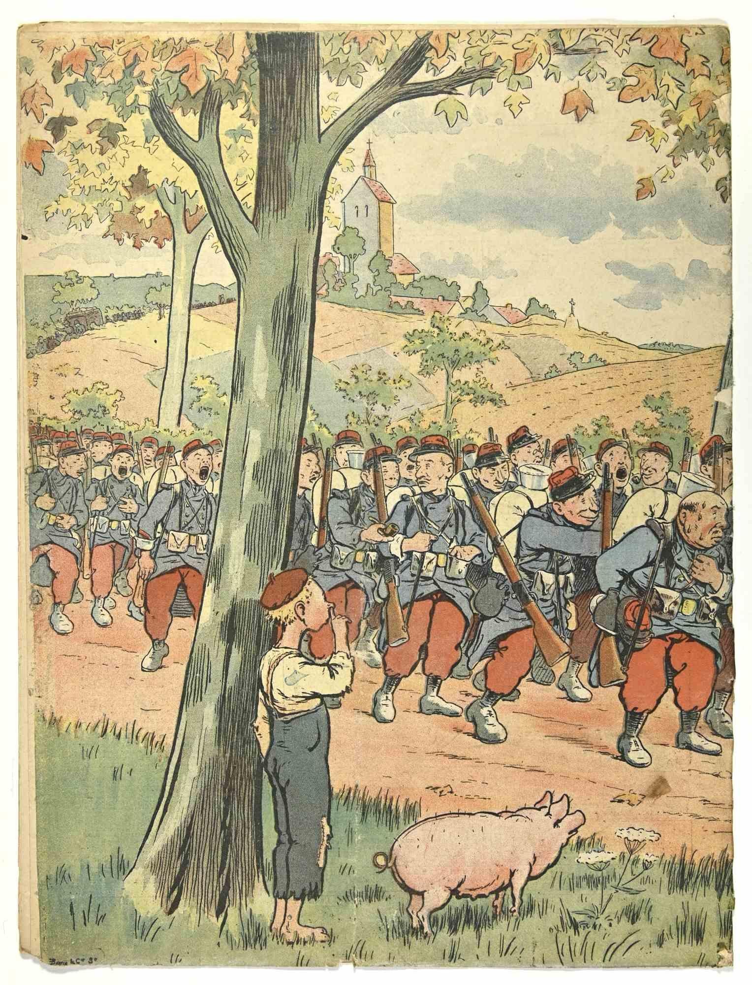 Le Rire  - Les Grandes Manœuvres - Vintage Comic Magazine - 1902 - Modern Art by Charly