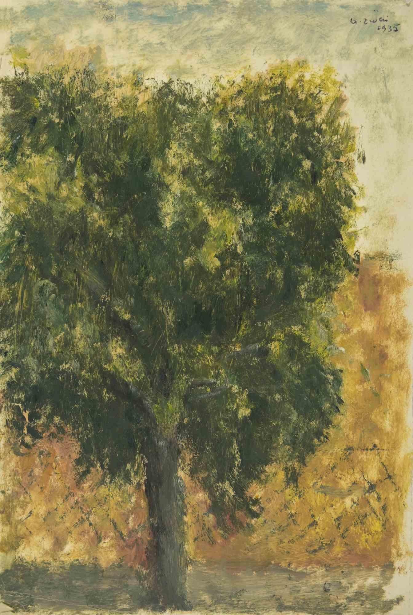 Green Tree - Painting by Alberto Ziveri - 1935