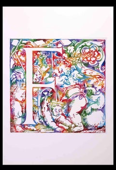 The Letter F - Drawing by Alexandre Lagrant - The Early 20th Century