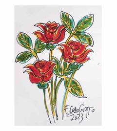 Roses rouges...  Marqueur  Dessin de Ferdinando Codognotto - 2023