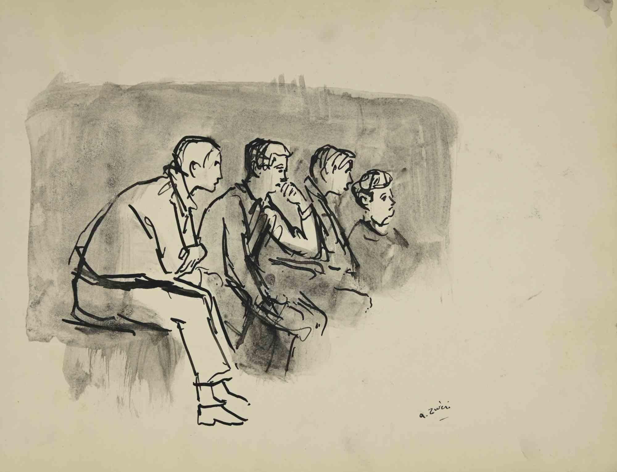 Figures - Drawing by Alberto Ziveri - 1930s