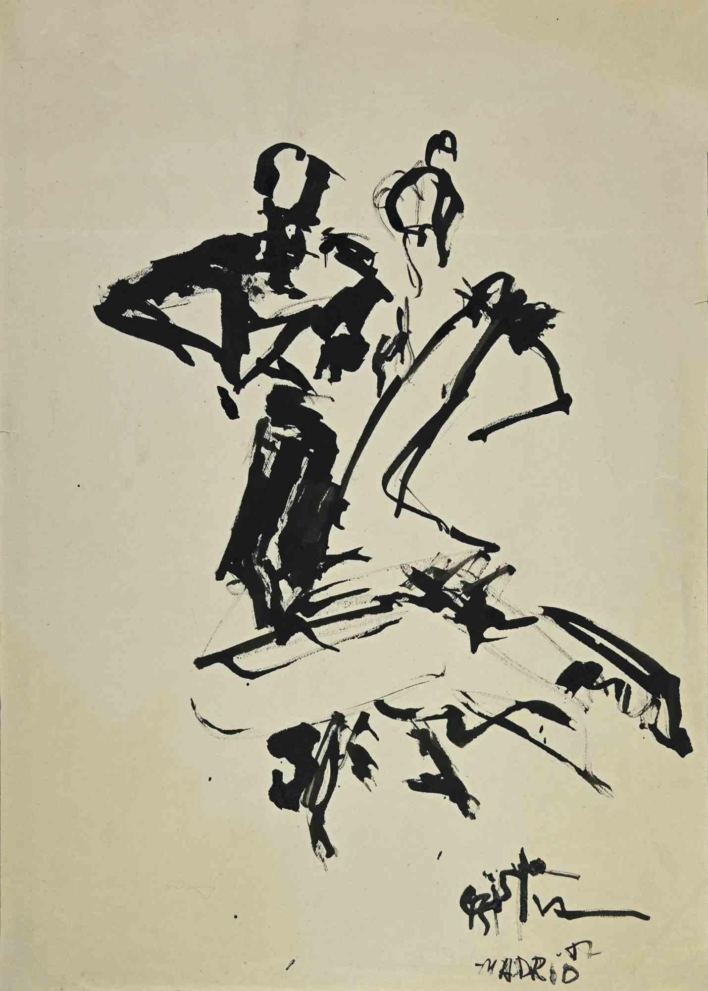 Untitled  is a drawing, realized in  1952,  by the Artist Cristian Uboldi. 

Black and white mixed media on paper. Hand Signed and dated on the right corner.

The artist wants to define a well-balanced composition, through preciseness and congruous