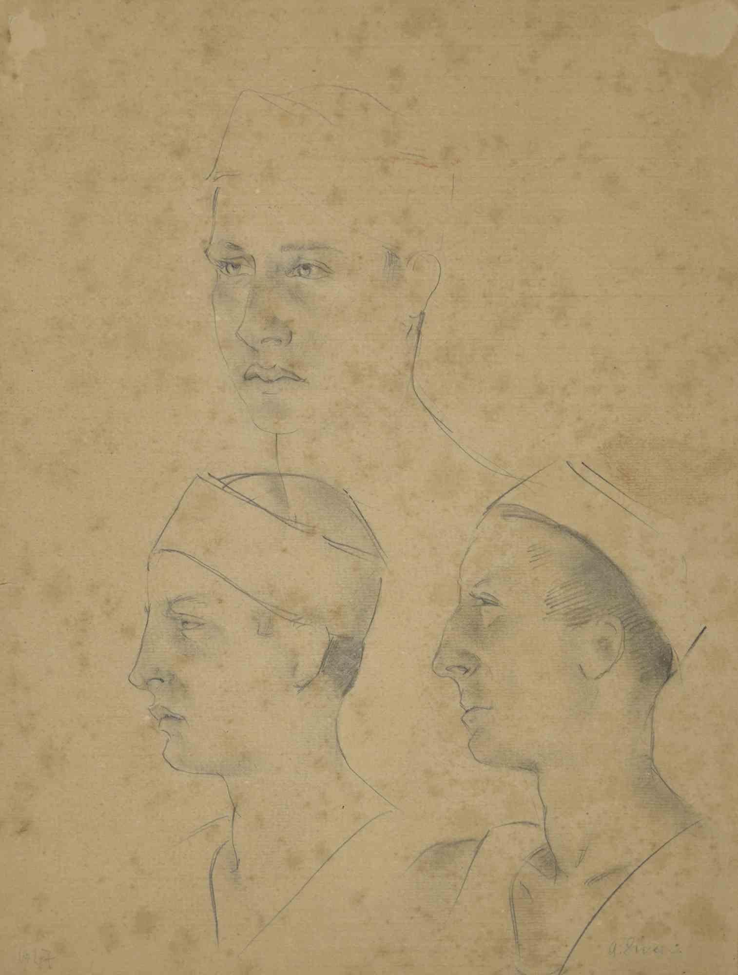 A.Profiles est un dessin réalisé par Alberto Ziveri dans les années 1930.

Crayon sur papier.

Signé à la main.

En bon état avec quelques rousseurs.


