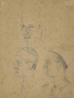 Vintage Profiles - Drawing by Alberto Ziveri - 1930s