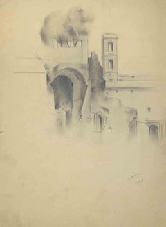 Vintage Arch Architecture  - Drawing by Alberto Ziveri - 1928