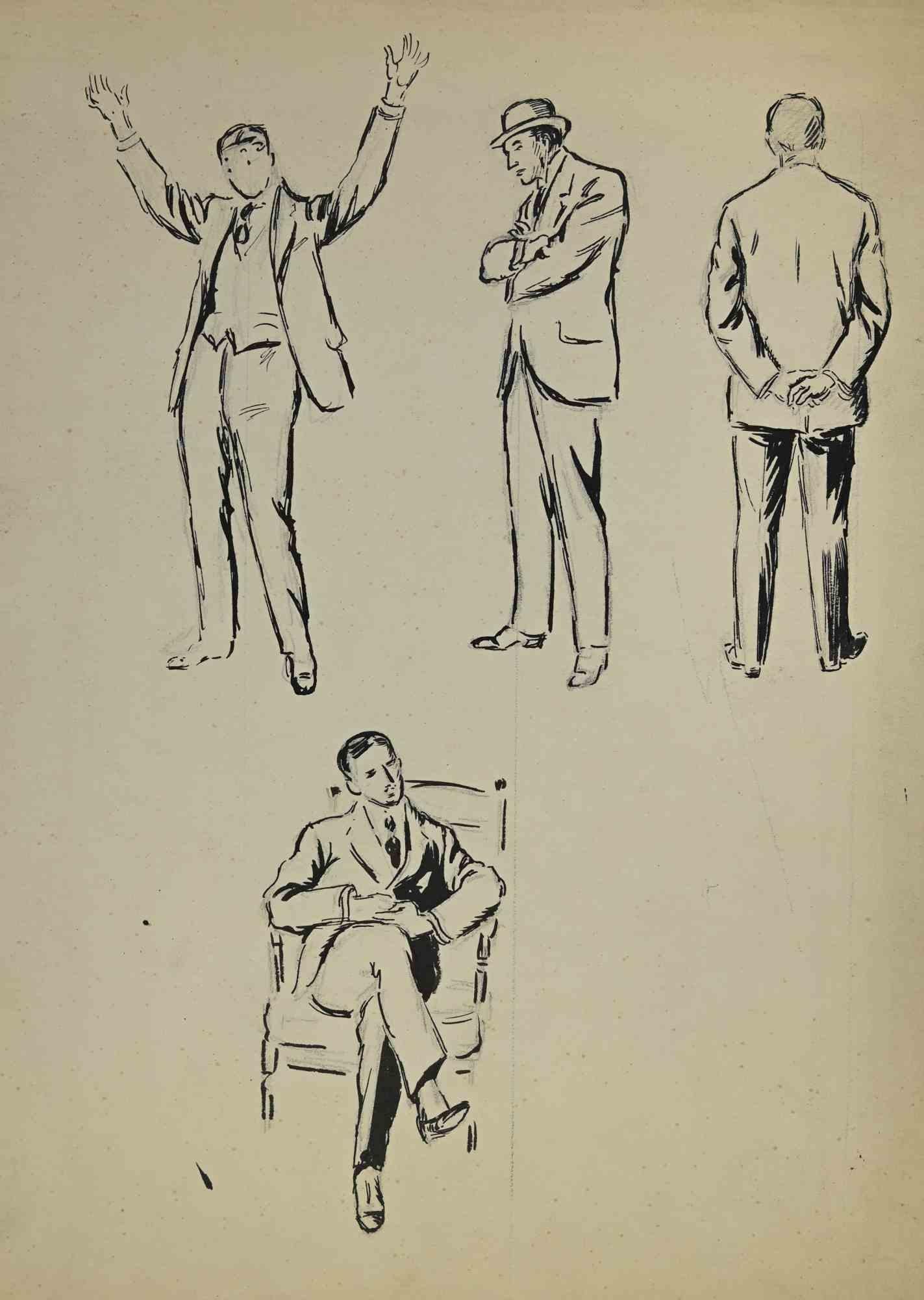 Gaston Charles Vuillier. Figurative Art – Porträt von Männern – Original – Ende des 19. Jahrhunderts