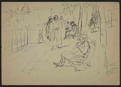 The Expectation - Drawing by Angelina Beloff - Early-20th century