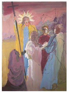 Christusgespräch - Zeichnung von Gustave Bourgogne - 1950er Jahre