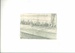 Antique The Court - Drawing by Gabriele Galantara - Early 20th Century