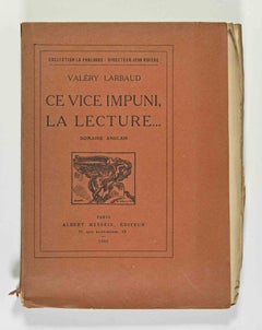 Antique Ce Vice Impuni, la Lecture - Rare Book  by Valery Larbaud - 1925