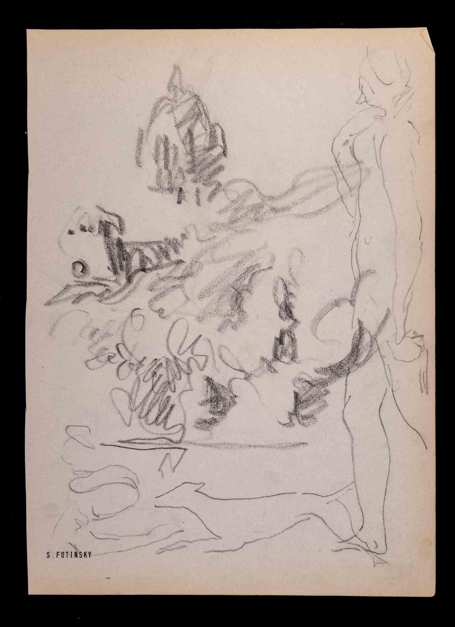 Sketch is an artwork realized by Serge Fotisnky (1887-1971) , in the Mid-20th Century. 

Drawing in Charcoal.

Stam-signed

Good conditions except some yellowing due by time.