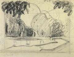 Antique Landscape Study - Drawing by André Meaux Saint-Marc - Th Early 20th Century