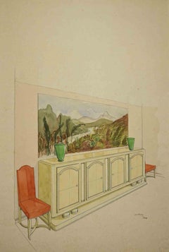 Interior Design - Drawing by Victor Courtray - 1948